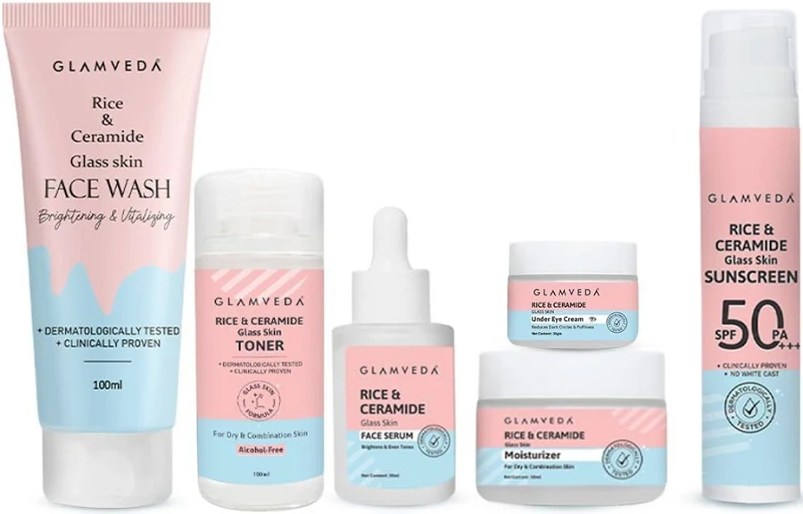 Glamveda Korean Glass Skin Rice & Ceramide 6 Step Gift Box